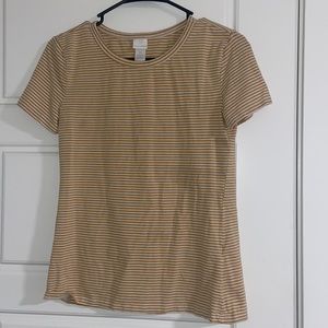 h&m yellow stretchy striped shirt
